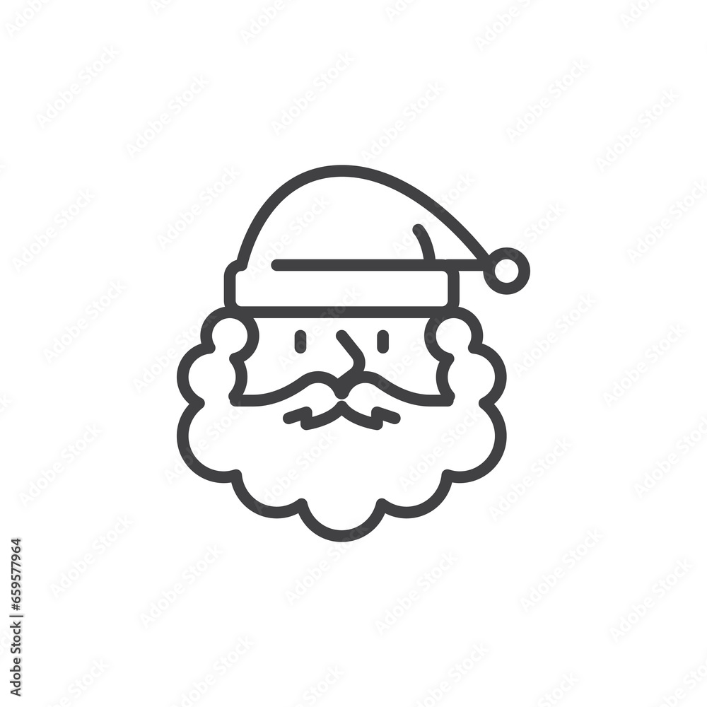 Naklejka premium Santa Claus line icon