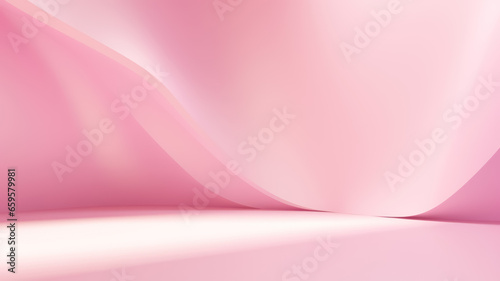 Light pink wavy background for product, business presentation, mockup template with diffused light