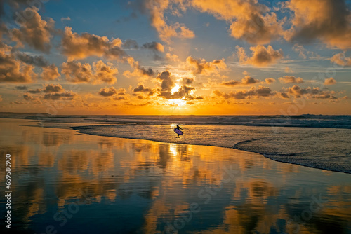 Beautiful sunset at the North Sea in the Netherlands