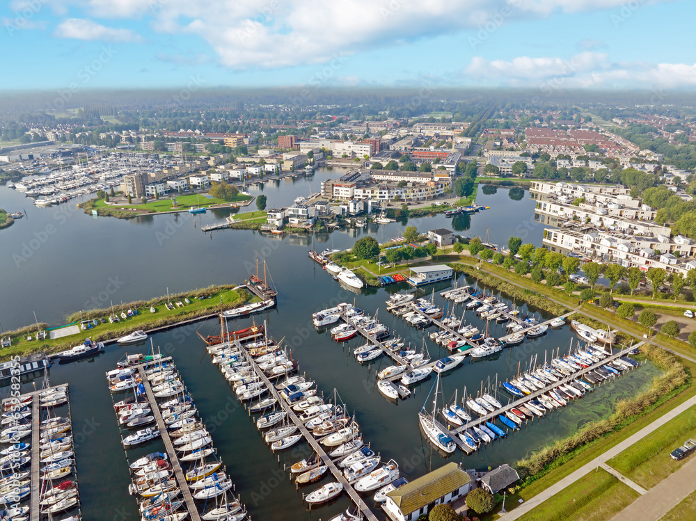 Aerial from the city Zeewolde in the Netherlands