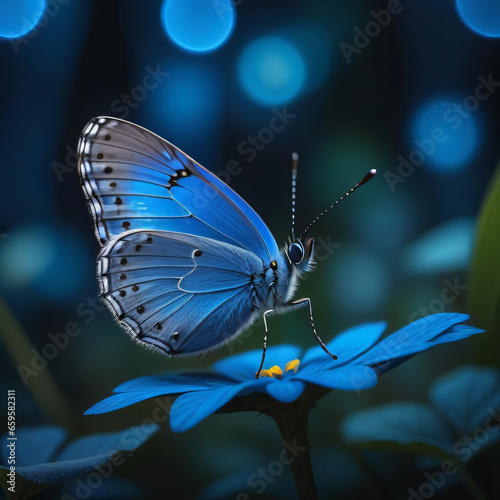 Butterfly perched on a flower in forest