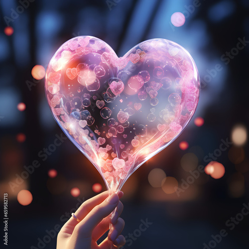 Heart bubble filled with hearts photo