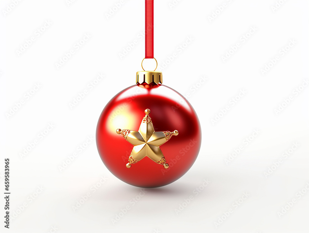 Realistic New Year Ball Decoration on light background