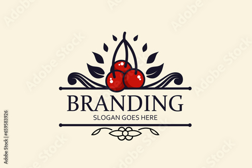 The cherry logo is seductive and is perfect for businesses related to cherry products