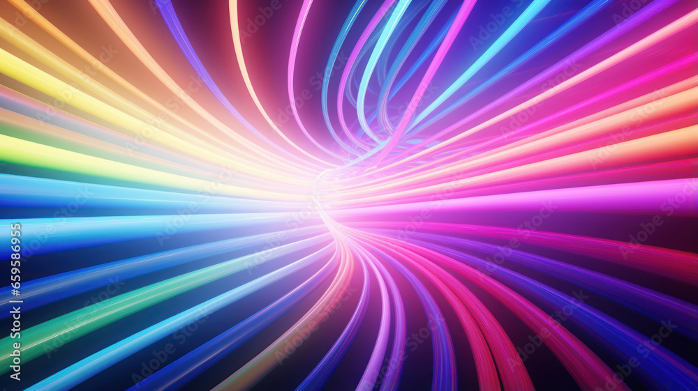 Abstract Infinity Tunnel with Neon Rainbow Abstract Infinity Tunnel with Neon Rainbow