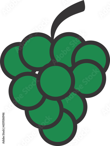 grapes flat vector  