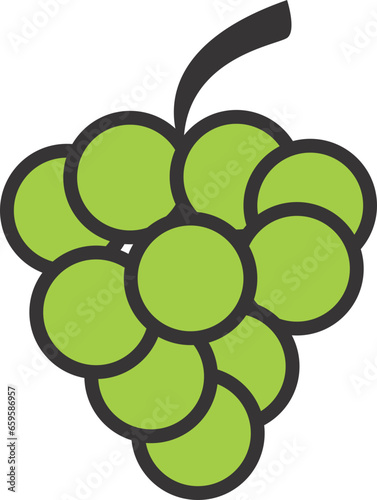 grapes flat vector  