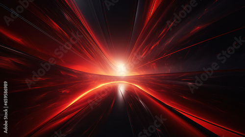 Energetic Red and Black Abstract Tunnel