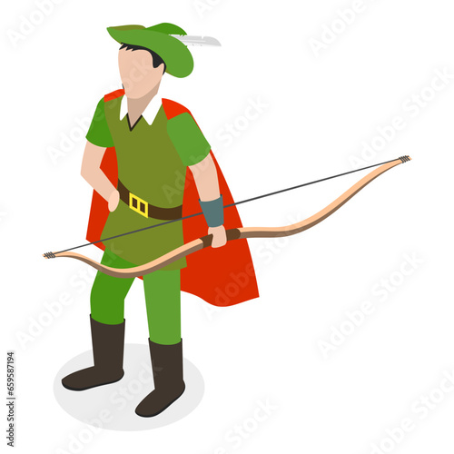 3D Isometric Flat Vector Set of Fairytale Characters and Items, Medieval Kingdom Objects Collection. Item 3