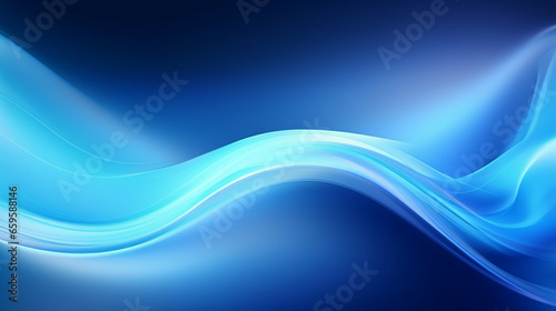 Blue abstract wave background. Futuristic glowing shape. Generative Ai