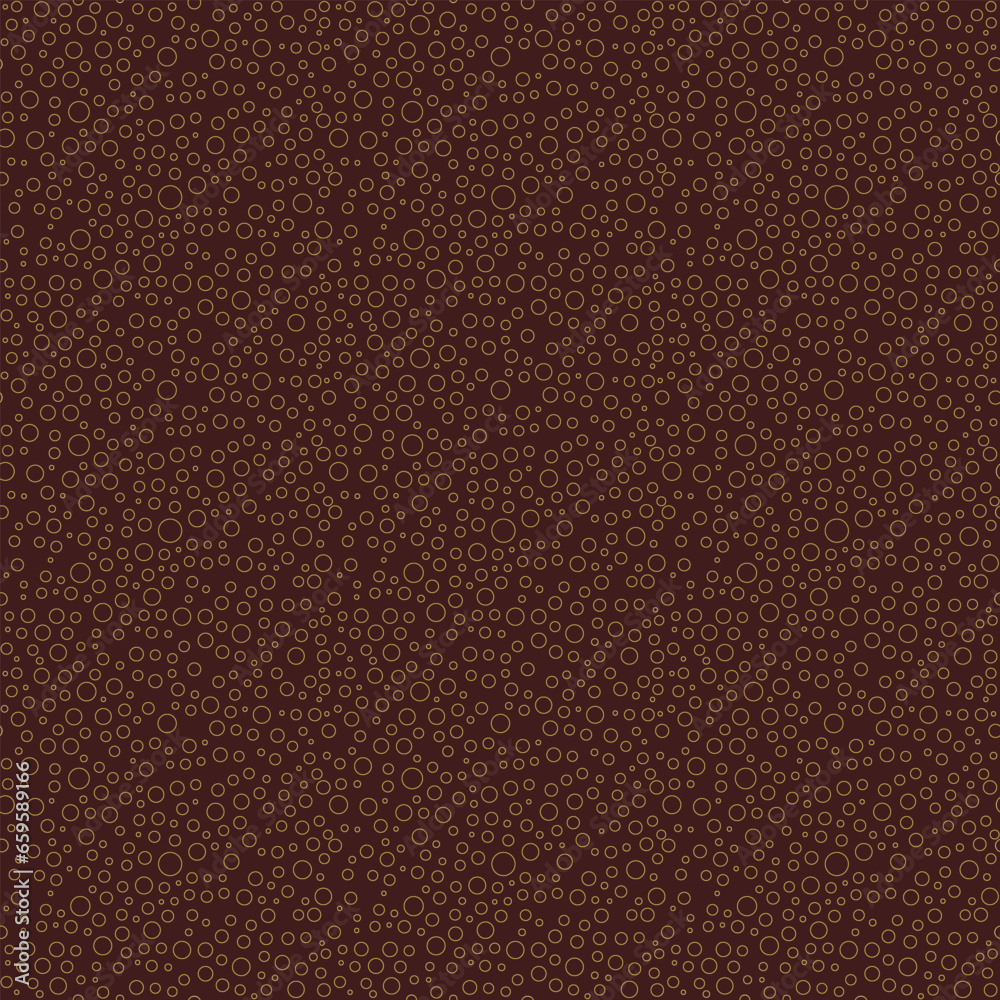 Fototapeta premium Seamless vector background with random circles. Abstract ornament. Seamless abstract brown and golden pattern