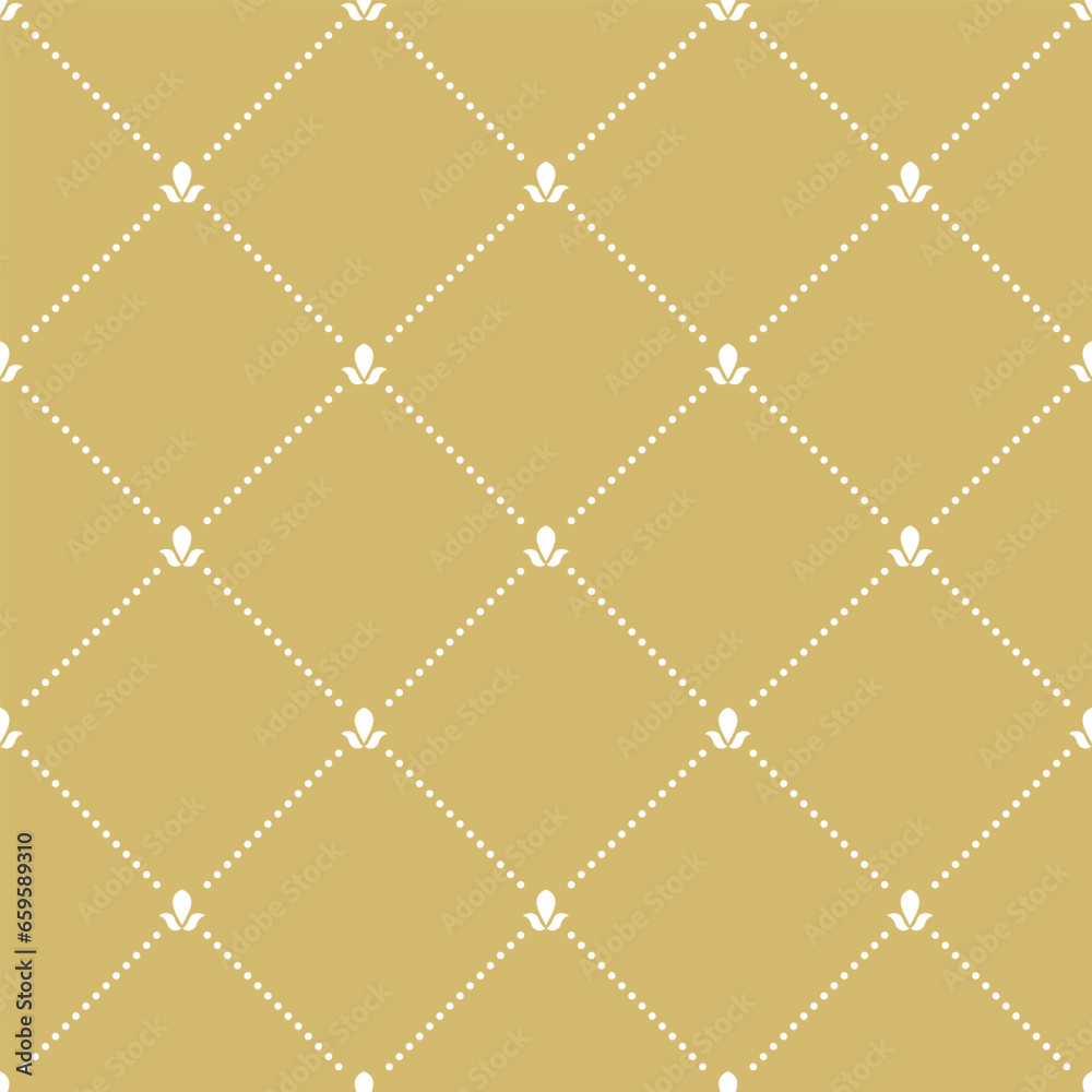 Geometric dotted vector golden and white pattern. Seamless abstract modern texture for wallpapers and backgrounds Geometric dotted vector golden and white pattern. Seamless abstract modern texture for wallpapers and backgrounds