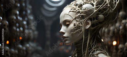 Portrait of artificial intelligence. The future, a new era of technology.