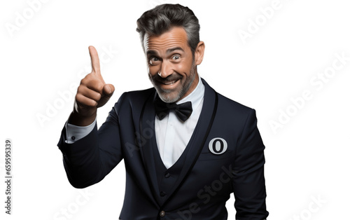 Man Demonstrating 'O Ho' Sign on a Transparent Background