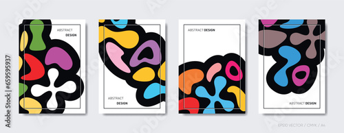 Vector abstract simple shape pattern brochure set