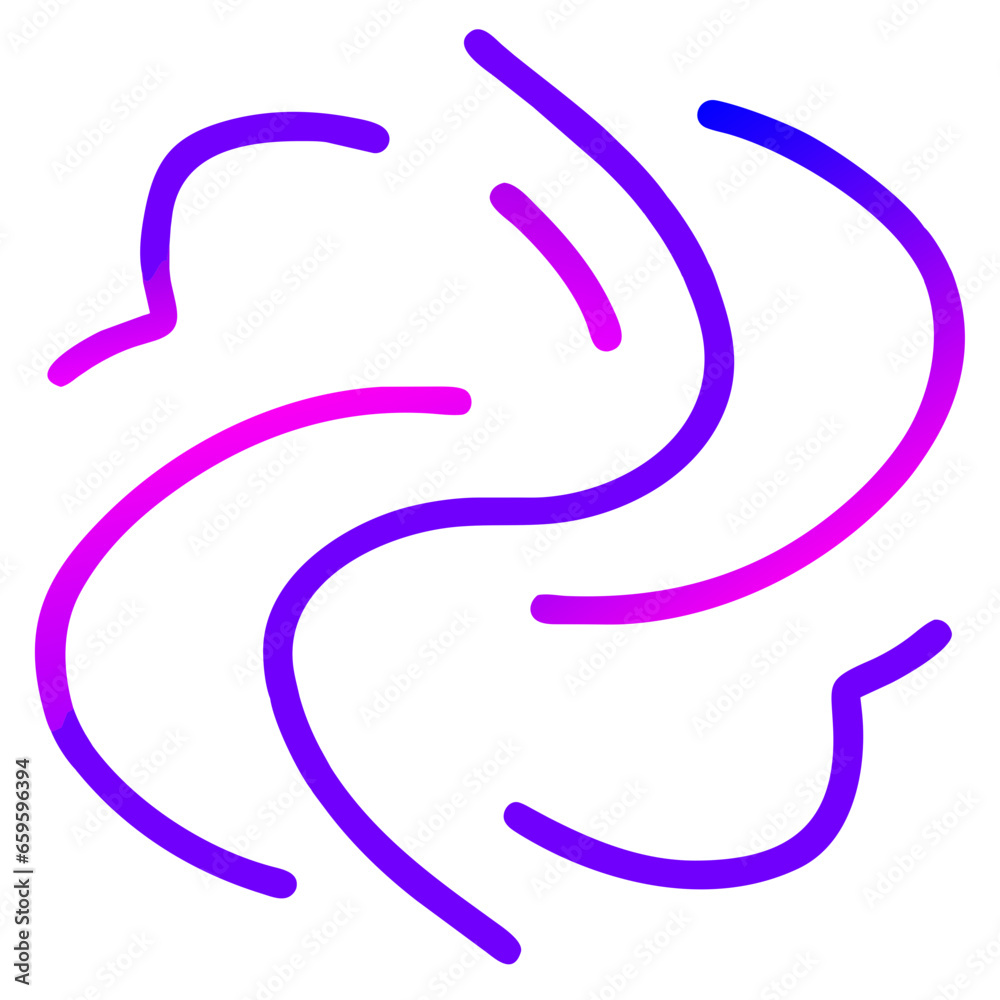 Fototapeta premium Waves flat icon. Vector graphics a colorful linear pattern on a white background. AI Generated