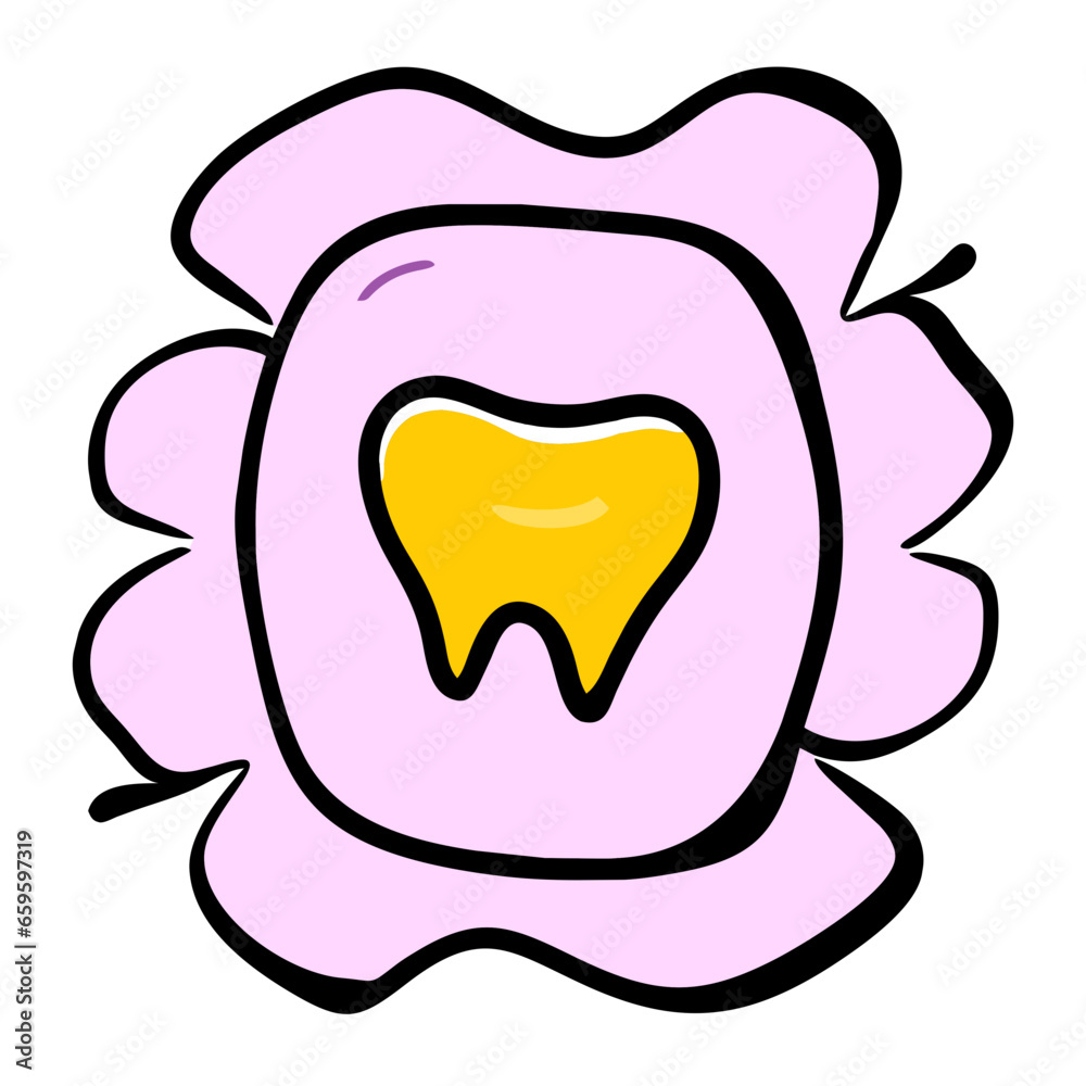 tooth with toothpaste icon in doodle style vector illustration Generative AI tooth with toothpaste icon in doodle style vector illustration Generative AI