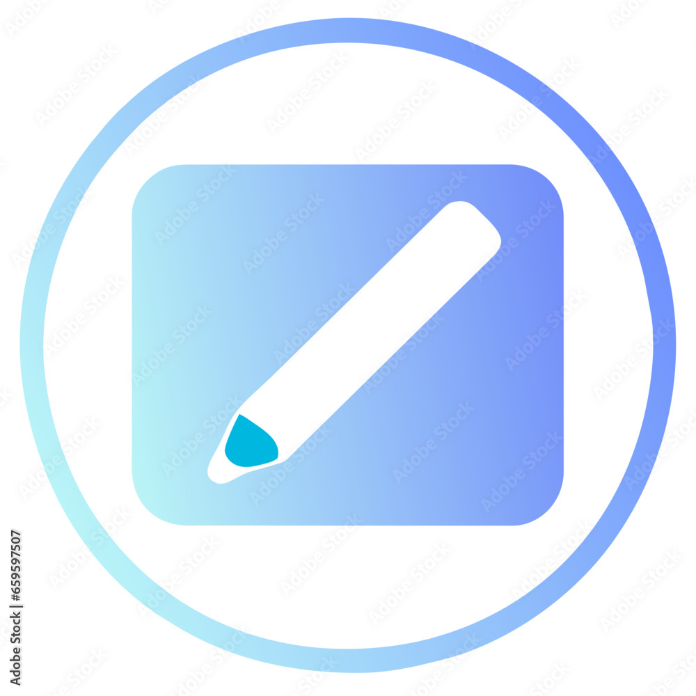Pencil icon on white background. Vector illustration. Flat style. AI Generated