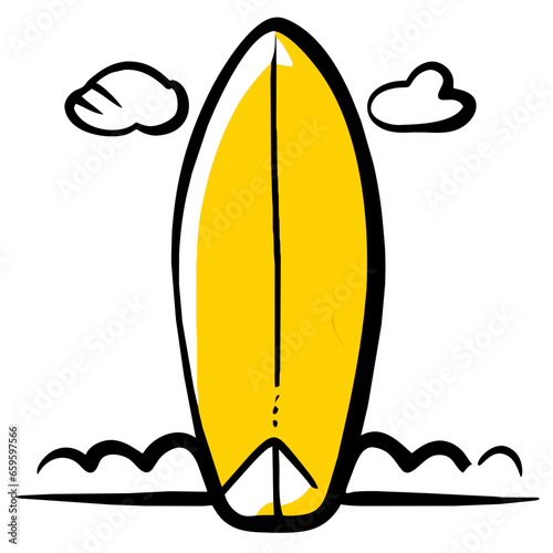 surfboard on a white background, vector illustration, eps AI Generated