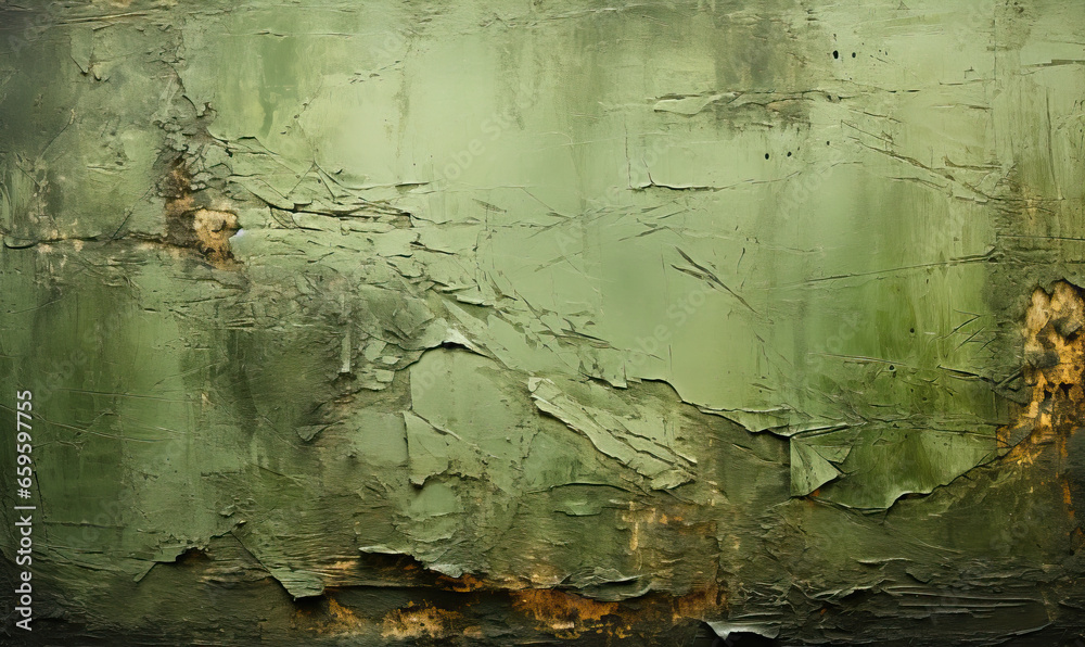 Cracked painted plaster on the facade of an old building. - obrazy, fototapety, plakaty 