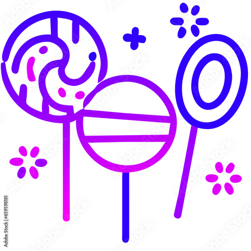 Lollipops icon, lollipops related vector illustration Generative AI photo