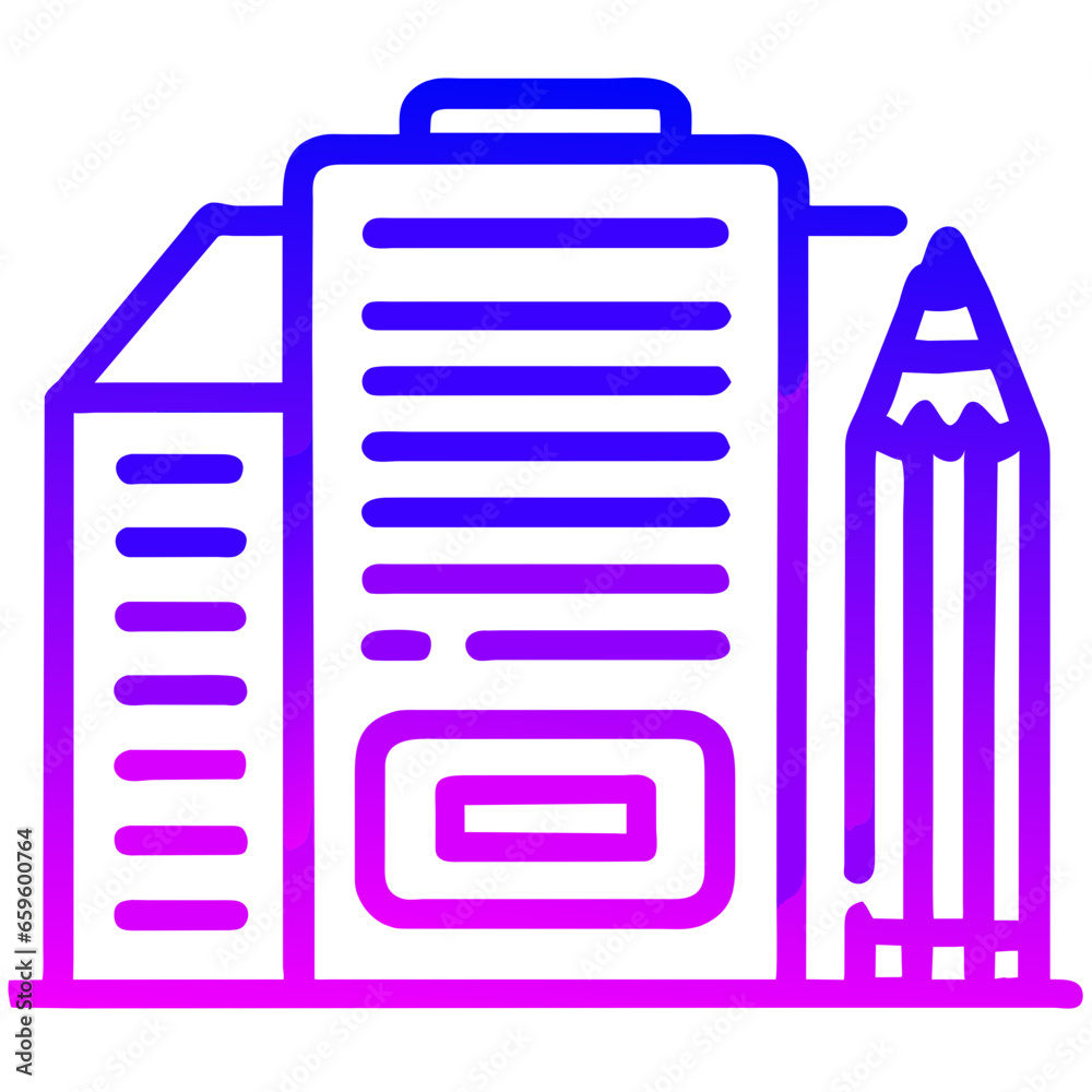 Office building and pencils, education icon vector image. Can also be used for school. Suitable for use on web apps, mobile apps and print media Generative AI Office building and pencils, education icon vector image. Can also be used for school. Suitable for use on web apps, mobile apps and print media Generative AI