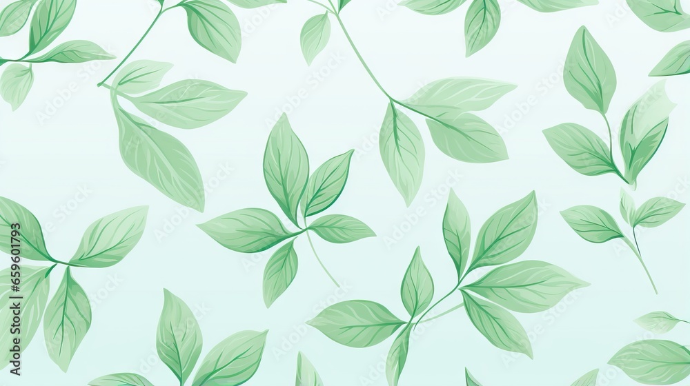 green leaves on a white background with a blue sky in the background. generative ai green leaves on a white background with a blue sky in the background. generative ai