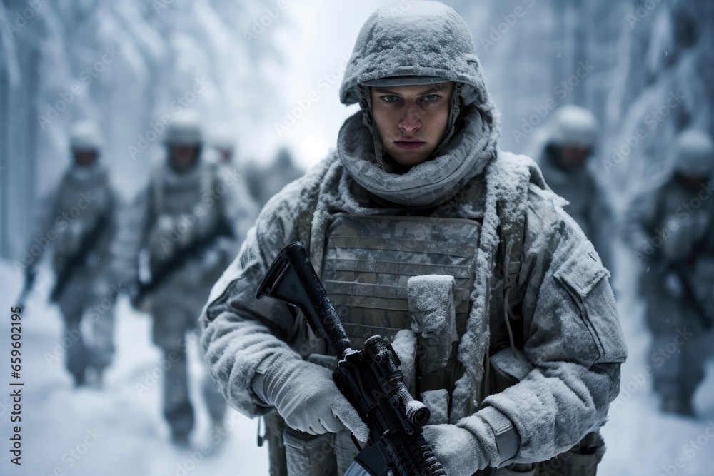 Soldiers in the Snow, Army winter men. Soldiers in the Snow, Army winter men.