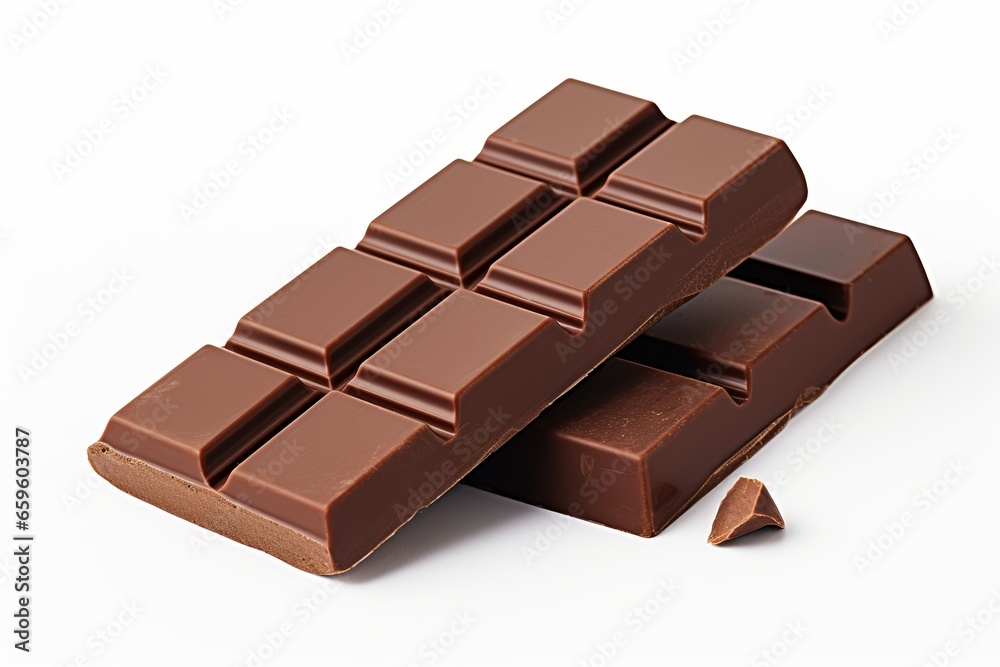close up a chocolate bar isolated on white background close up a chocolate bar isolated on white background