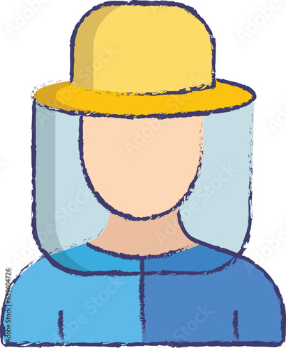 Bee Keeper hand drawn vector illustration