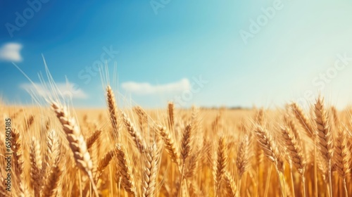 golden wheat field and sunny day 