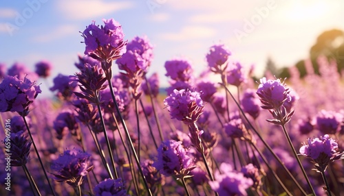 a close up of purple flowers