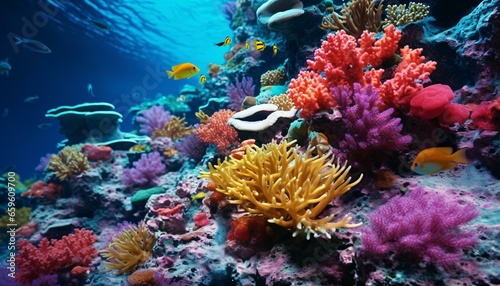 a coral reef with fish © KWY