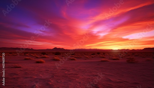 a desert landscape with a sunset © KWY
