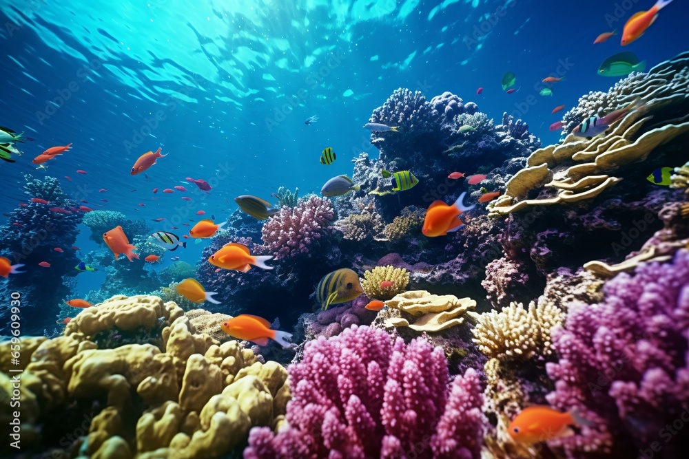 Obraz premium a school of fish in the ocean