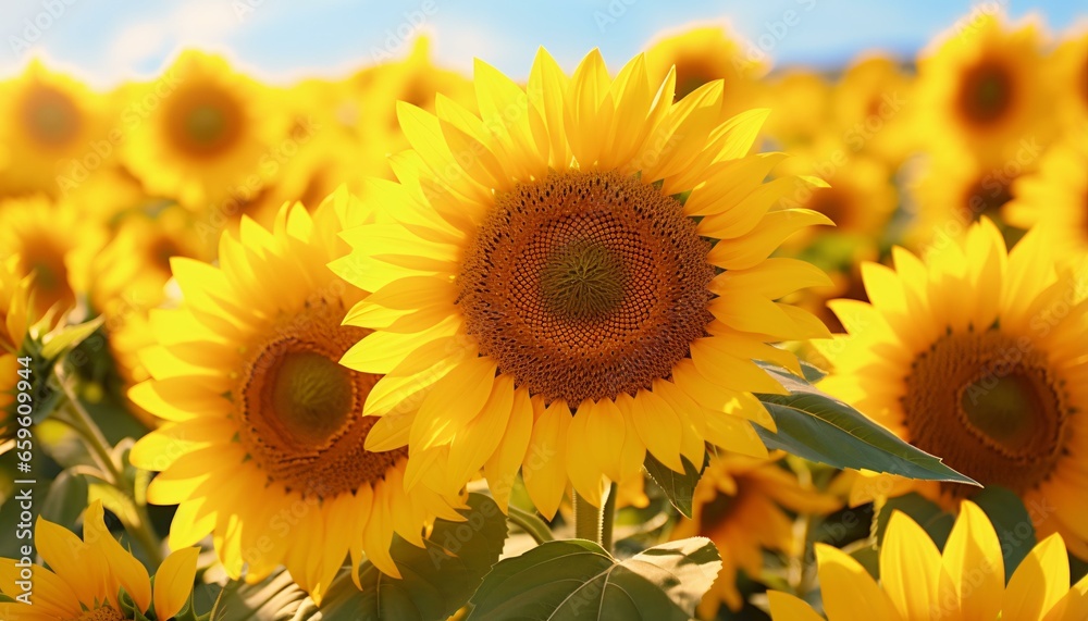 Obraz premium a group of sunflowers