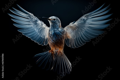 Detailed X-ray image showcasing intricate bird skeletal structure  © fotogurmespb