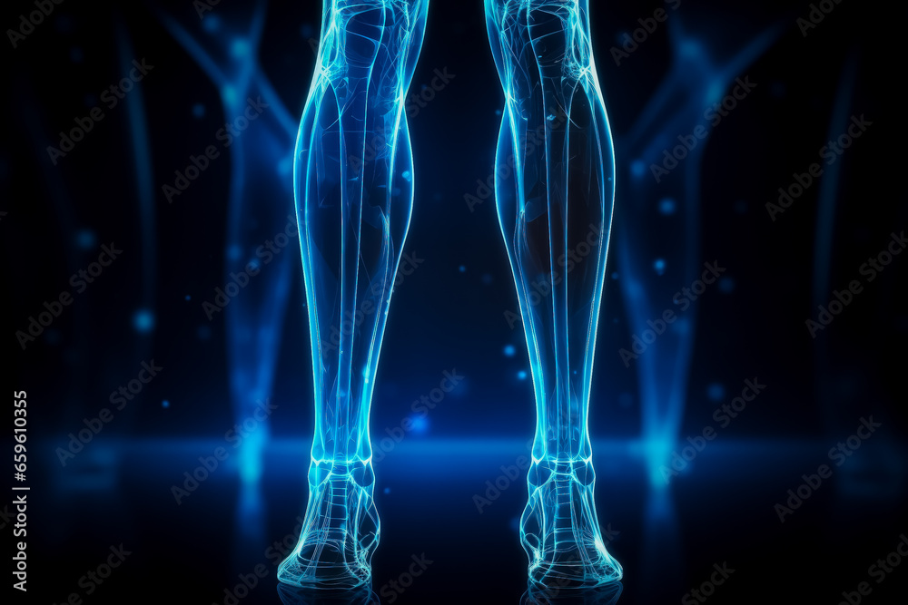 Human knee joint and ligament X-ray image background with empty space for text Human knee joint and ligament X-ray image background with empty space for text
