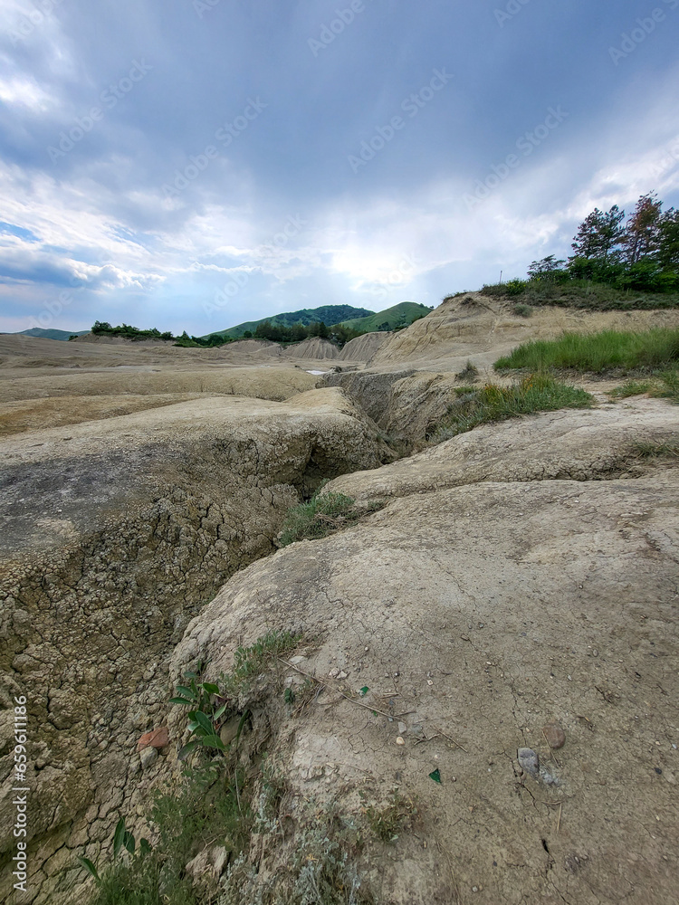 active mud volcanoes of Berca, Vulcanii noroiosi near Berca, Buzau, Wallachia, Romania