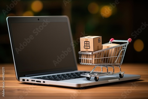 Online shopping and e-commerce, where customers can make purchases, receive deliveries, and make payments conveniently. photo
