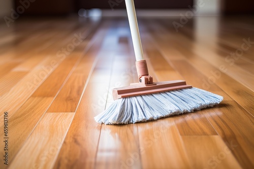 Efficient Wooden Floor Cleaning with Mop