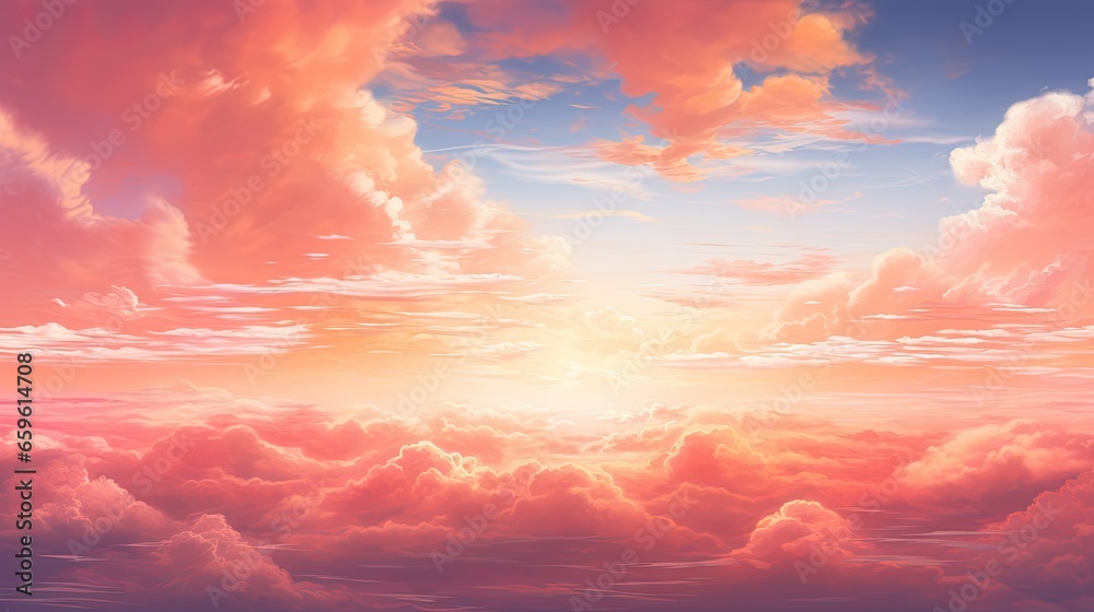 Obraz premium Pink and orange sky