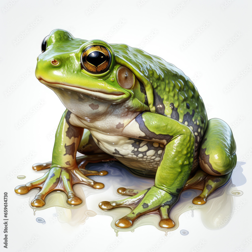 Obraz premium watercolor Frog clipart, generative ai