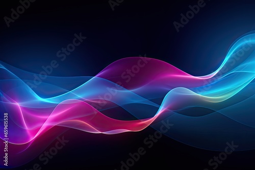 Abstract background with glowing neon moving wave lines. Data transfer concept wallpaper