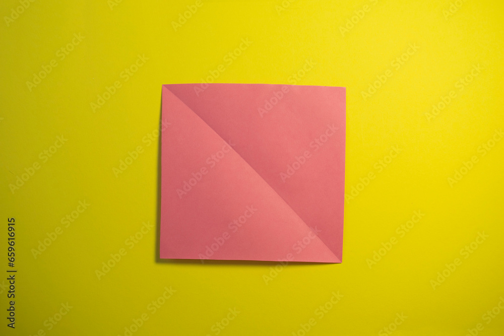 Step by step photo instruction how to make origami paper pig. Simple diy kids children's concept. Step by step photo instruction how to make origami paper pig. Simple diy kids children's concept.