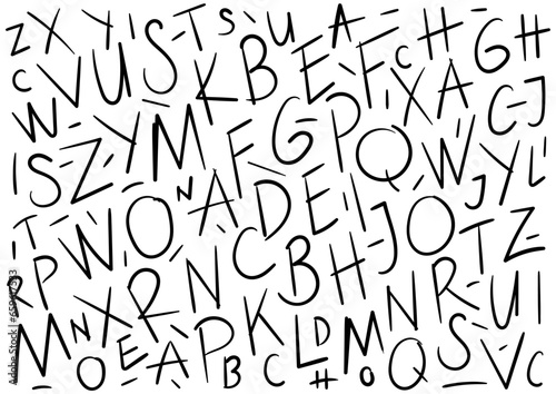 hand drawn alphabet letters. education background. background from letters