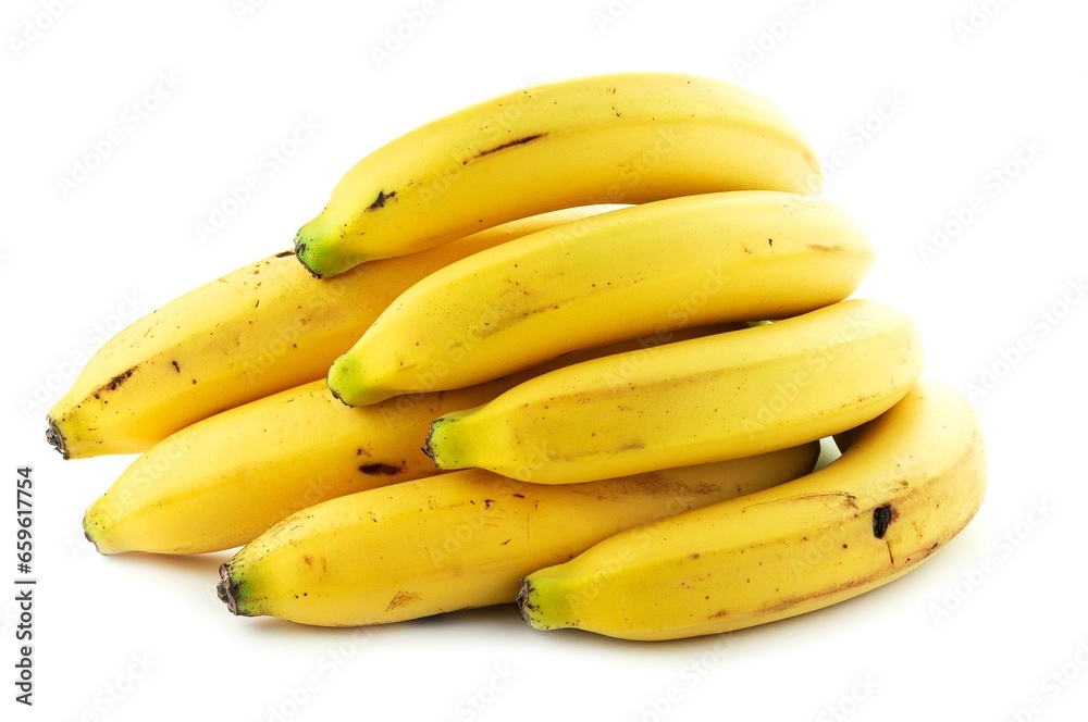 Yellow bananas on a white background