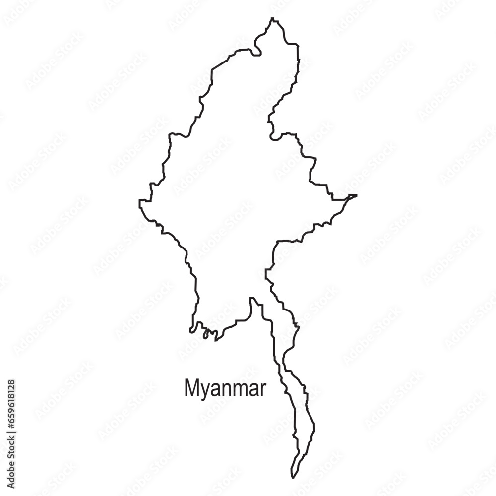 Obraz premium Myanmar map icon