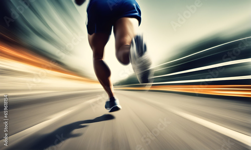 Motion blur of a running man