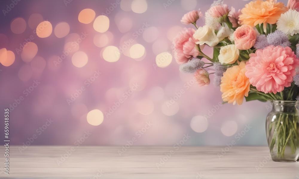 Beautiful flowers bouquet and bokeh background Beautiful flowers bouquet and bokeh background